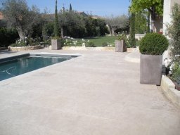 Burgundy Fleury Pool Coping and Paving